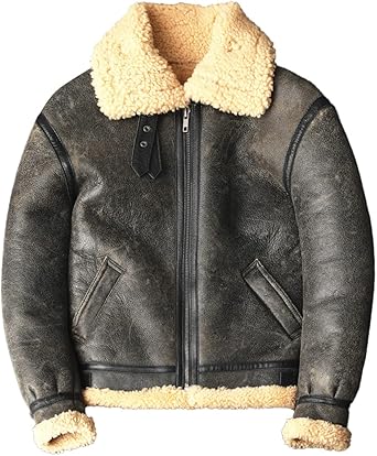 ジャケット・アウター vintage point mouton fright JACKET B-3 Schott Type B3 (B-3) Flight Mouton Leather Jacket Size 42