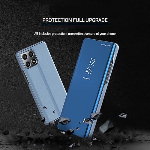 Miniatura 3 de CCSamll - Funda de espejo para Honor X6 soporte de carga inalámbrica Honor X8 Smart Clear View Cover ultradelgada con función atril Flip Phone Case