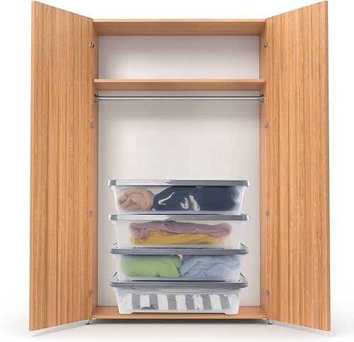 Miniatura 5 de Nicesh Paquete de 4 cajas de almacenamiento debajo de la cama con ruedas de 40 cuartos de galón contenedores de almacenamiento de plástico