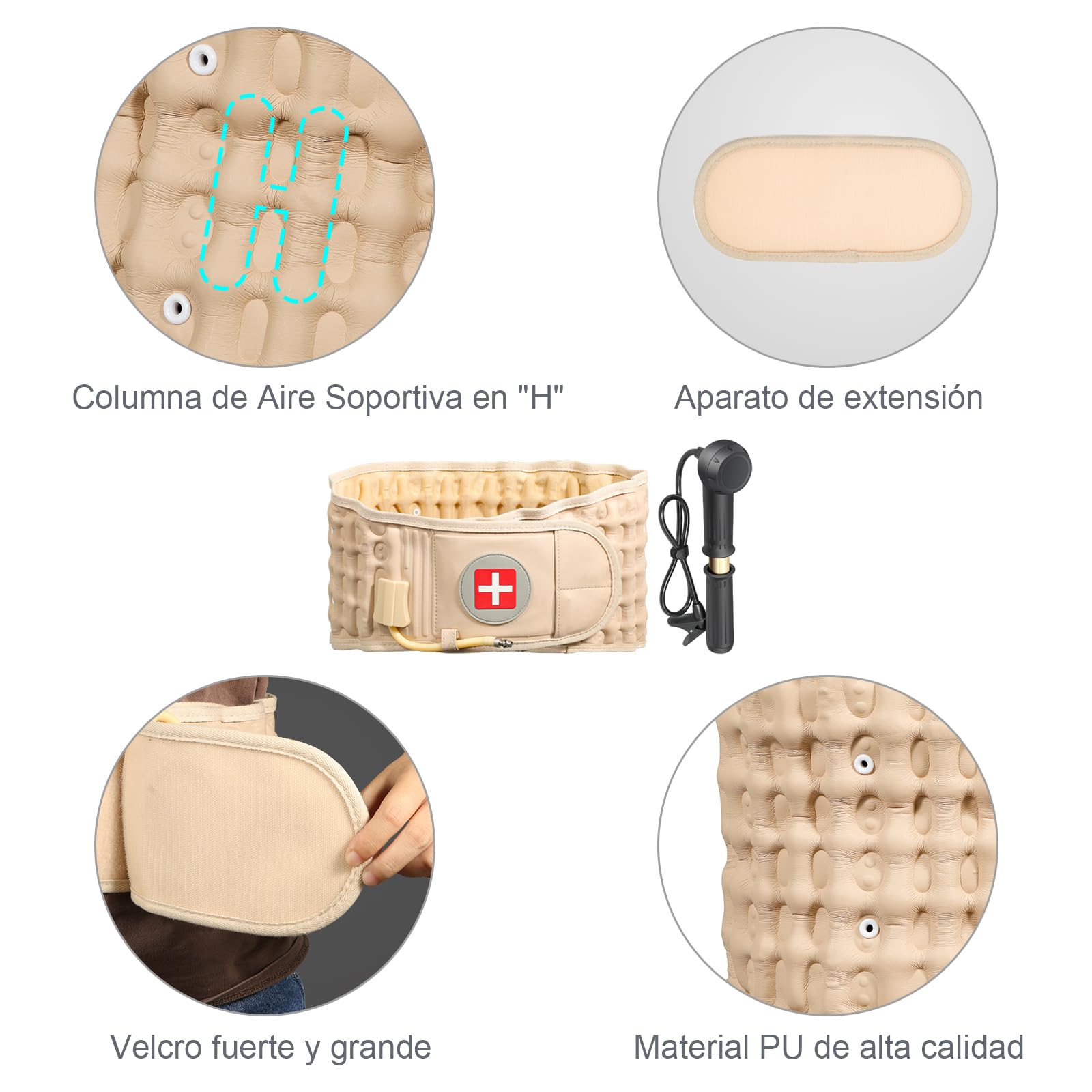 Cinturón de Descompresión Lumbar para Aliviar el Dolor de la Espalda Baja, Cinturón de Descompresión Espinal para Hombres y Mujeres, Cinturón de Apoyo Dorsal Inflable para la Ciática
