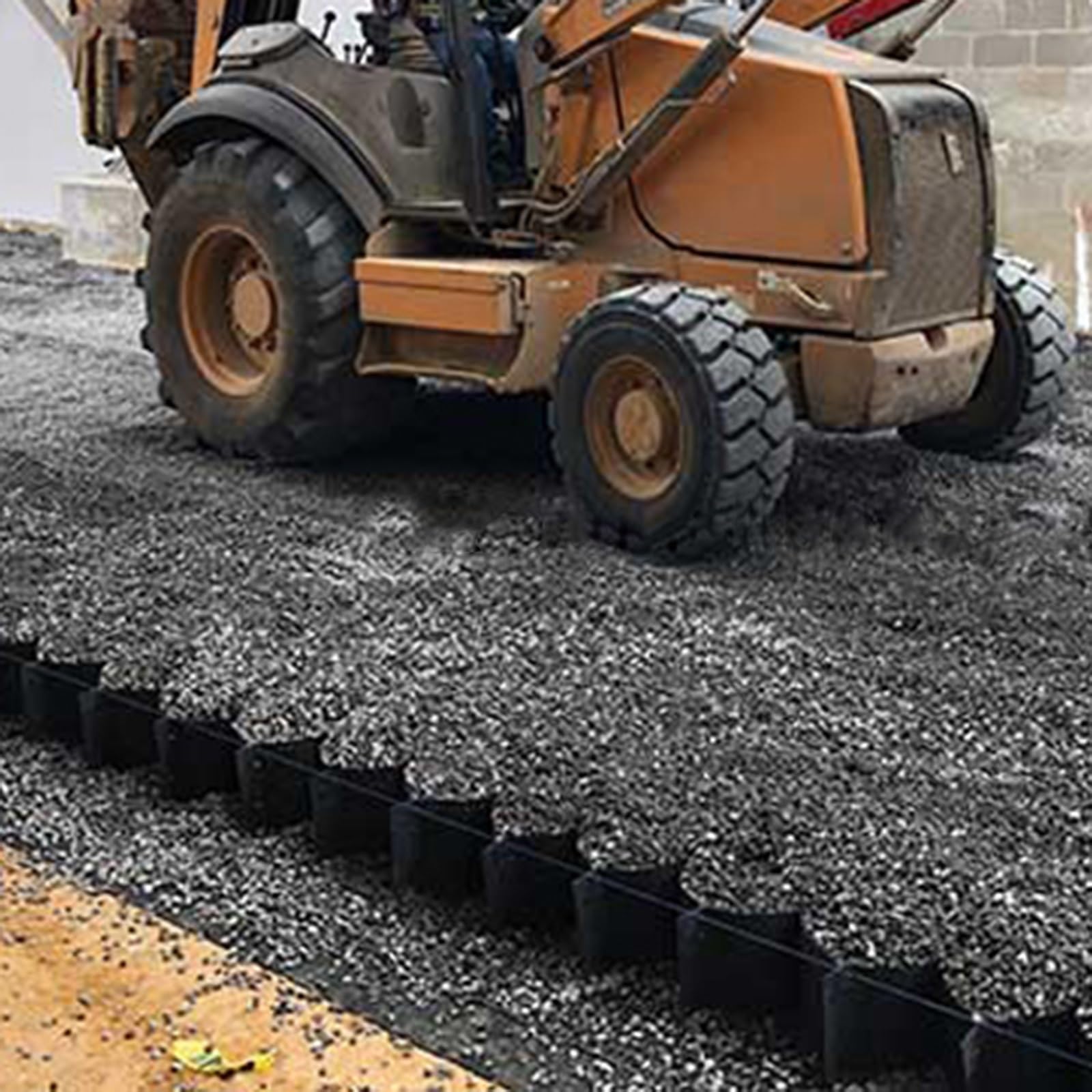 QYMYOZ HeavyDuty Permeable Geogrid for Driveways & Steep Slopes – Foldable Plastic Parking Grids (3x8m) – Gravel Stabilizer for Light Trucks & Vehicles