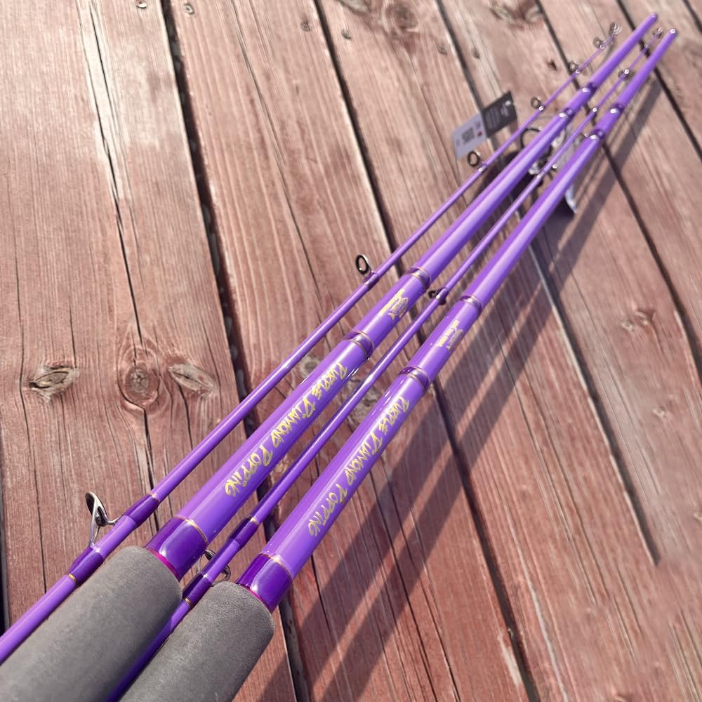 GOOFISH® Purple Diamond Light Popping Pole-9.2'(Approx 280cm) 2 Section Solid Nano Tip Japan Fuji Saltwater Popping Spinning Rod