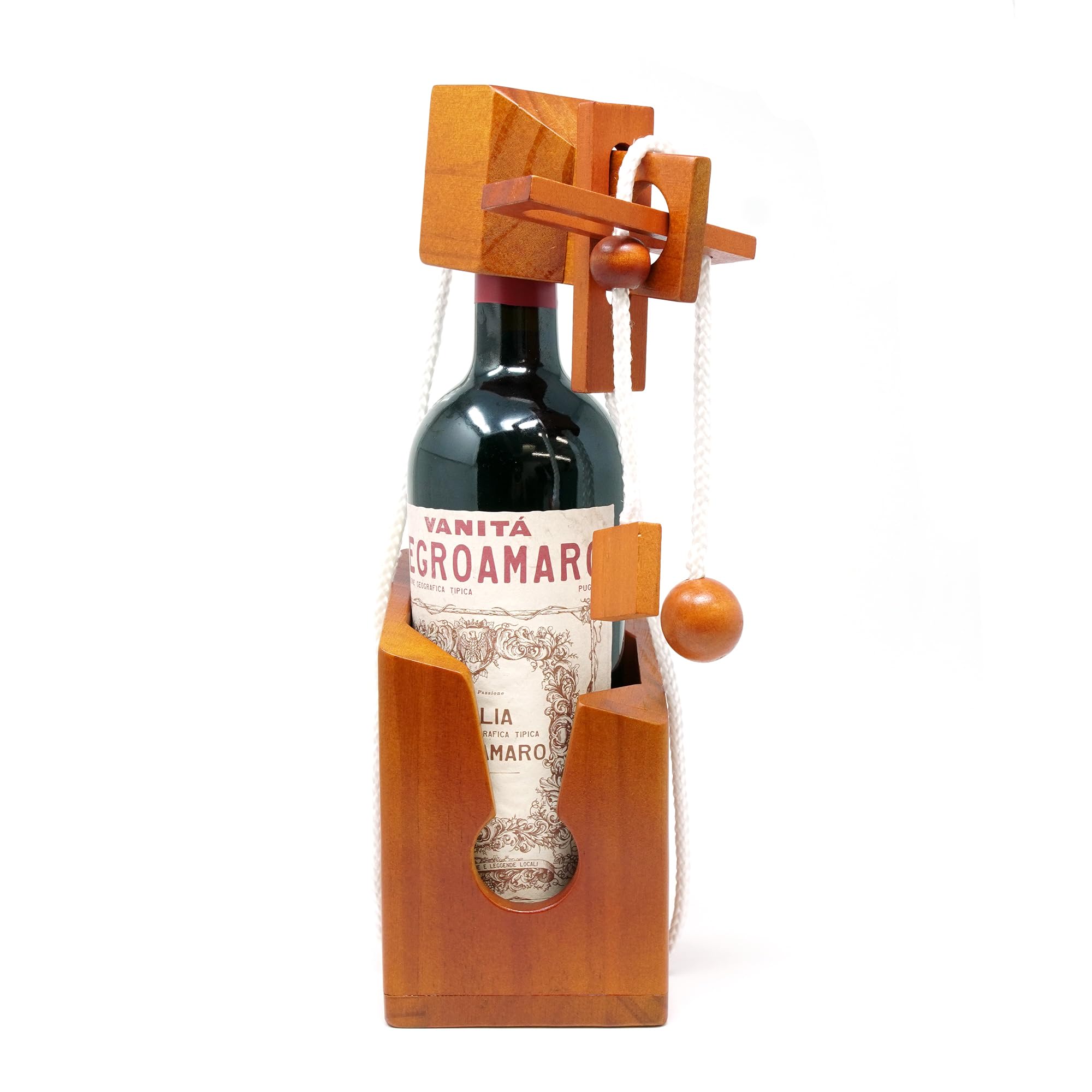 Wine Bottle Puzzle - Premium, Difficult Wooden Brainteaser Puzzle Gift, 7.6 cm x 10 cm - Image 2