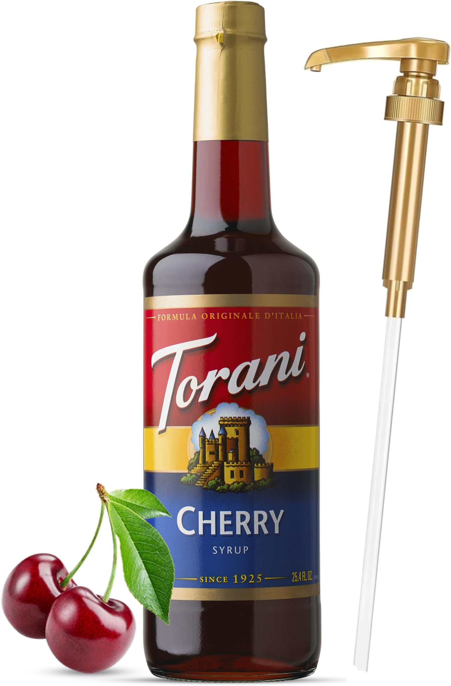 Jimoco Cherry Syrup for Coffee 25.4oz Coffee Syrups & Flavors with Pump Syrup Dispenser