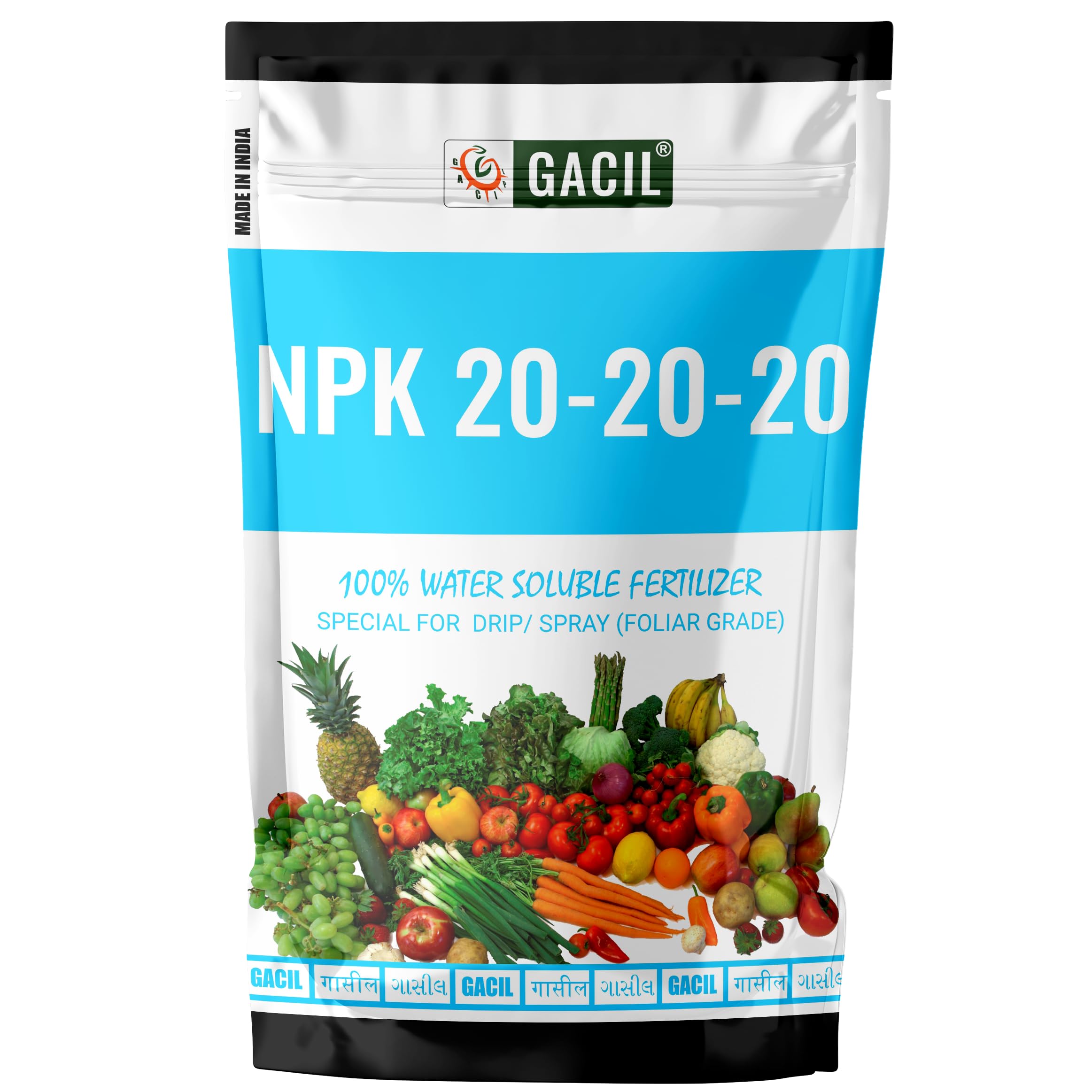 GACIL® NPK 20-20-20 Water Soluble Fertilizers for Plants Growth | Enhance root growth | Important nutrients like Nitrogen Potash and Phosphurus for Flowering and Plant Growth (800) (B0CXTQBXLT) Amazon Price History, Amazon Price Tracker
