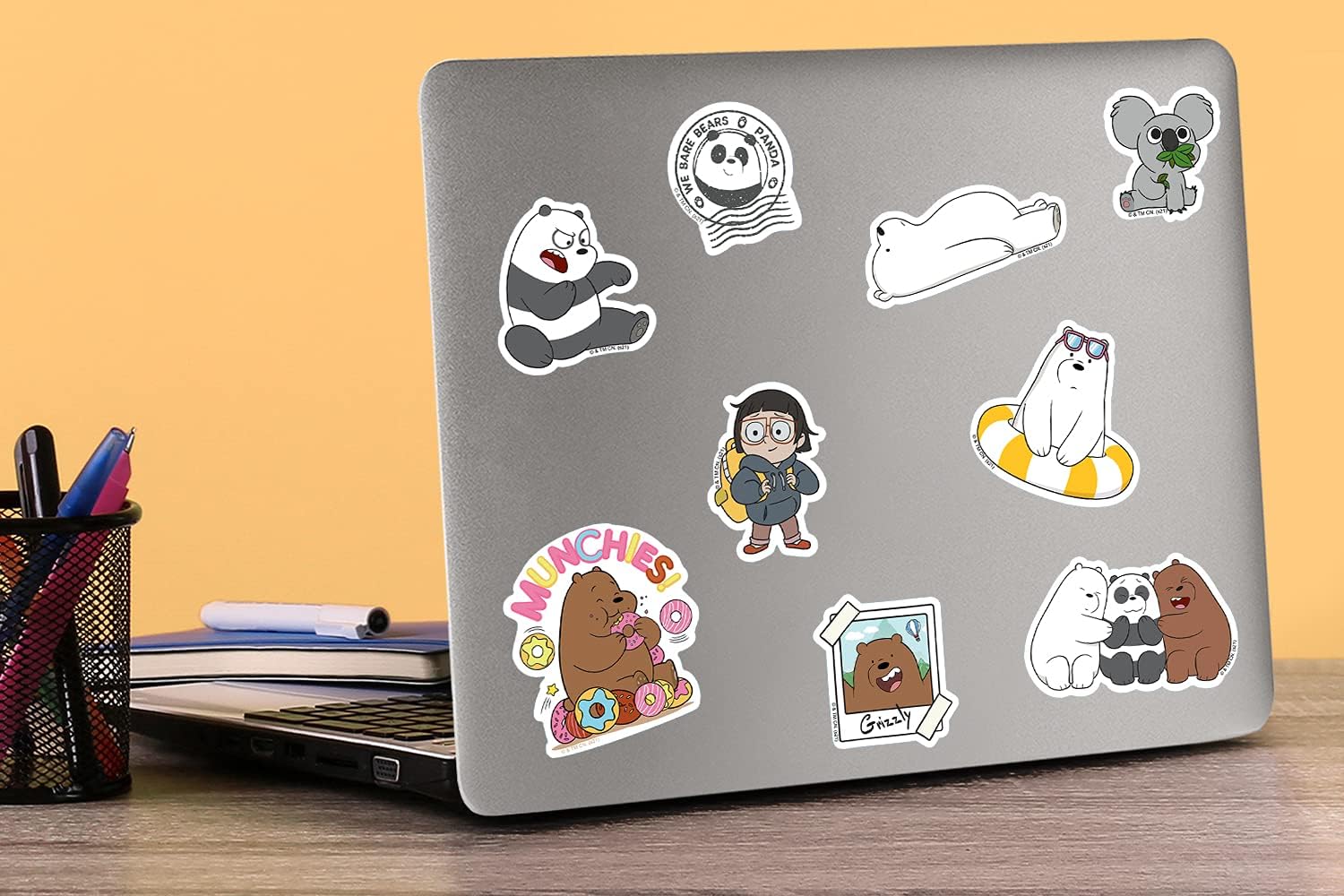 We Bare Bears 200ct Vinyl Large Deluxe Stickers Variety Pack - Laptop, Water Bottle, Scrapbooking, Tablet, Skateboard, Indoor/Outdoor