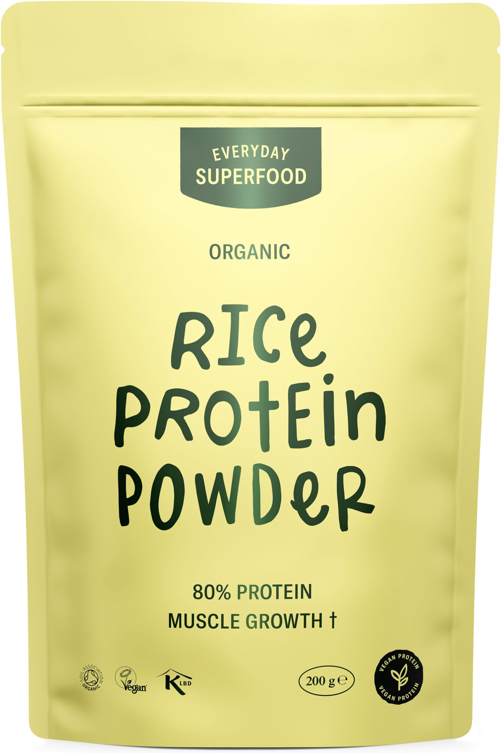 Organic Rice Protein Powder, 190g | Natural Water-Based Extraction from Brown Rice | Labe Tested | Unflavoured
