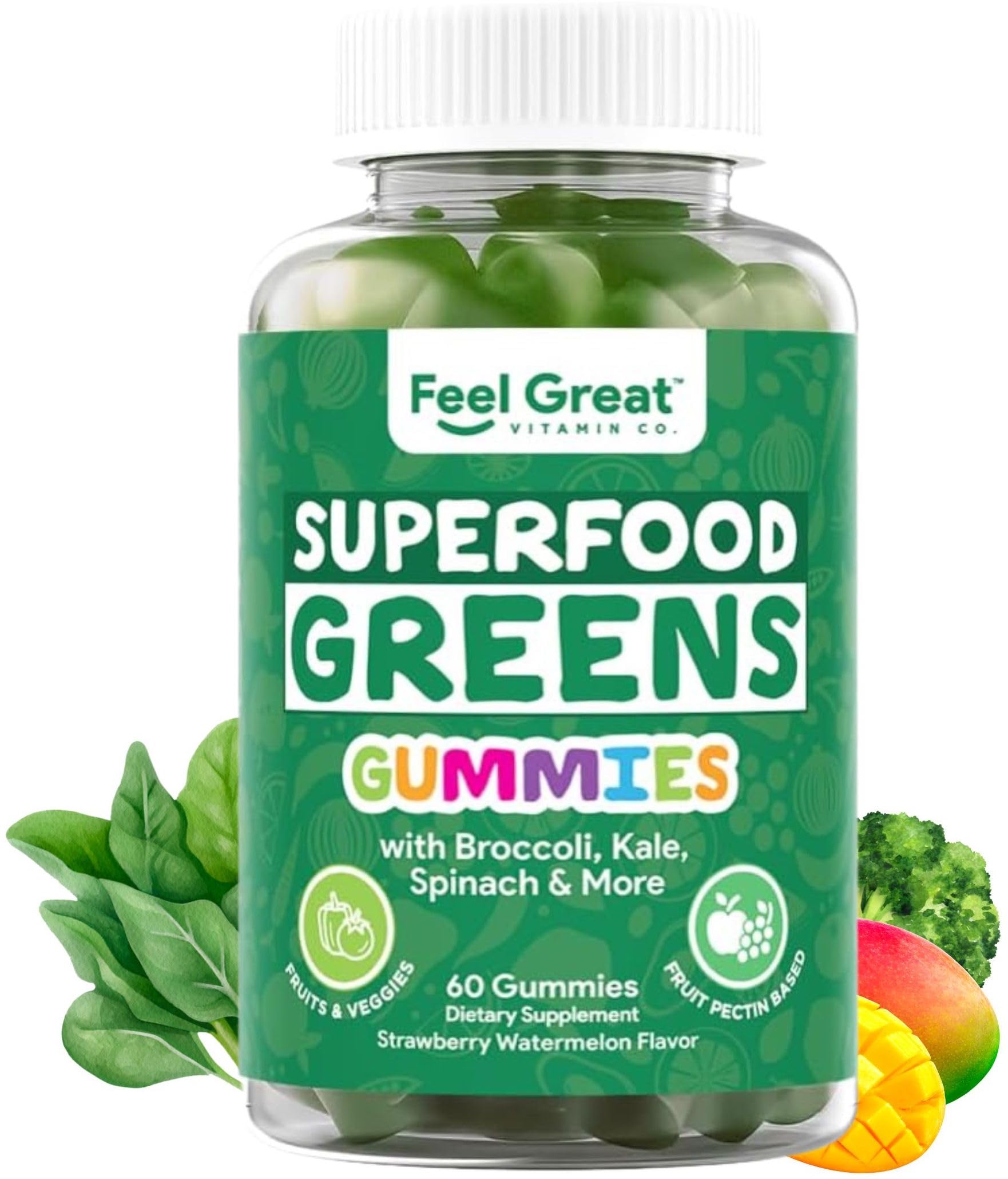 MENXI Sugar-Free Fruit & Veggie Gummies – 120 Count, Greens + 35+ Vitamins, Natural Immune Boost