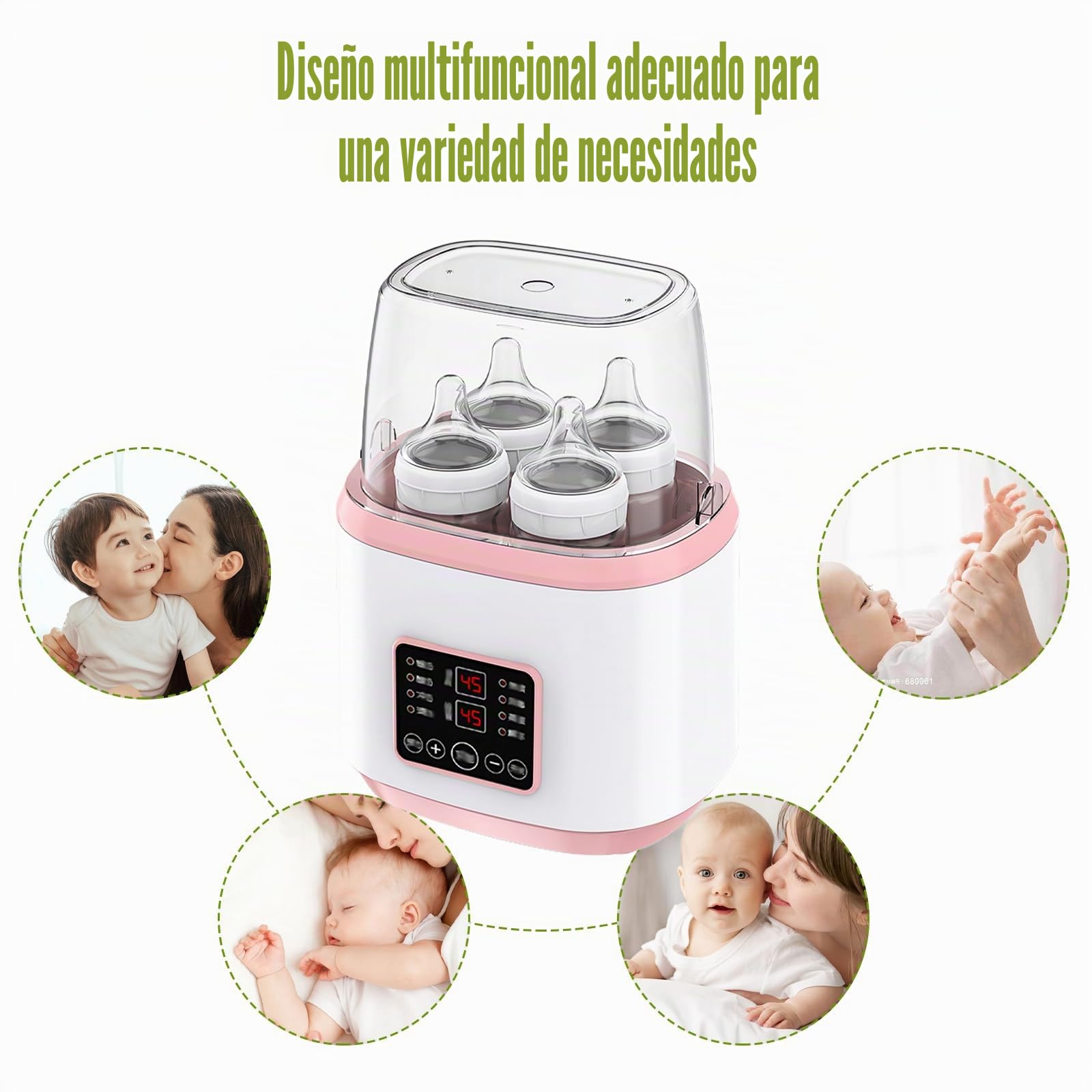 Calentador de biberones 8 en 1, esterilizador para biberones, calentador rápido de biberones, calentador de biberones para bebés, calentador rápido de alimentos para bebés y descongelación con