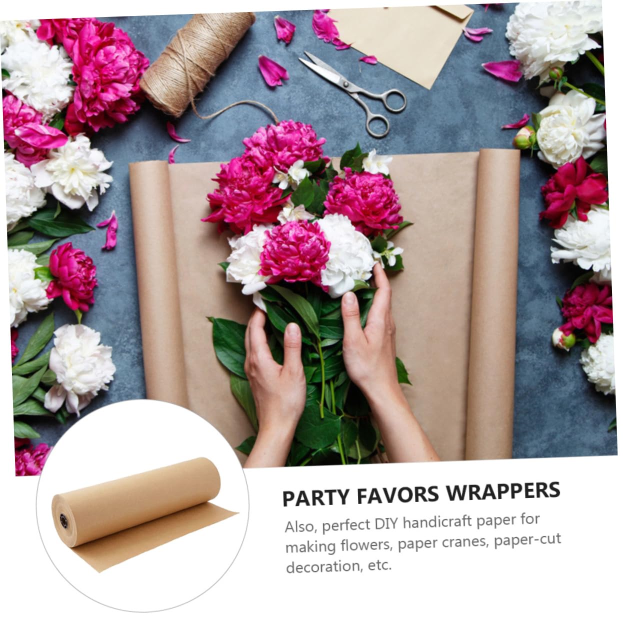 Kraft Rollo Marrón 1 Rollo de Papel para Embalaje y Manualidades