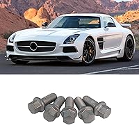 Vista 2 de 5 piezas M14 x 0.059 in Tornillos de rueda Tuercas para Mercedes Benz 2003-2018 A B C Clase E CLA CLS CLK GLA GLK SLC SLK SL 200 250 280 300 350 63