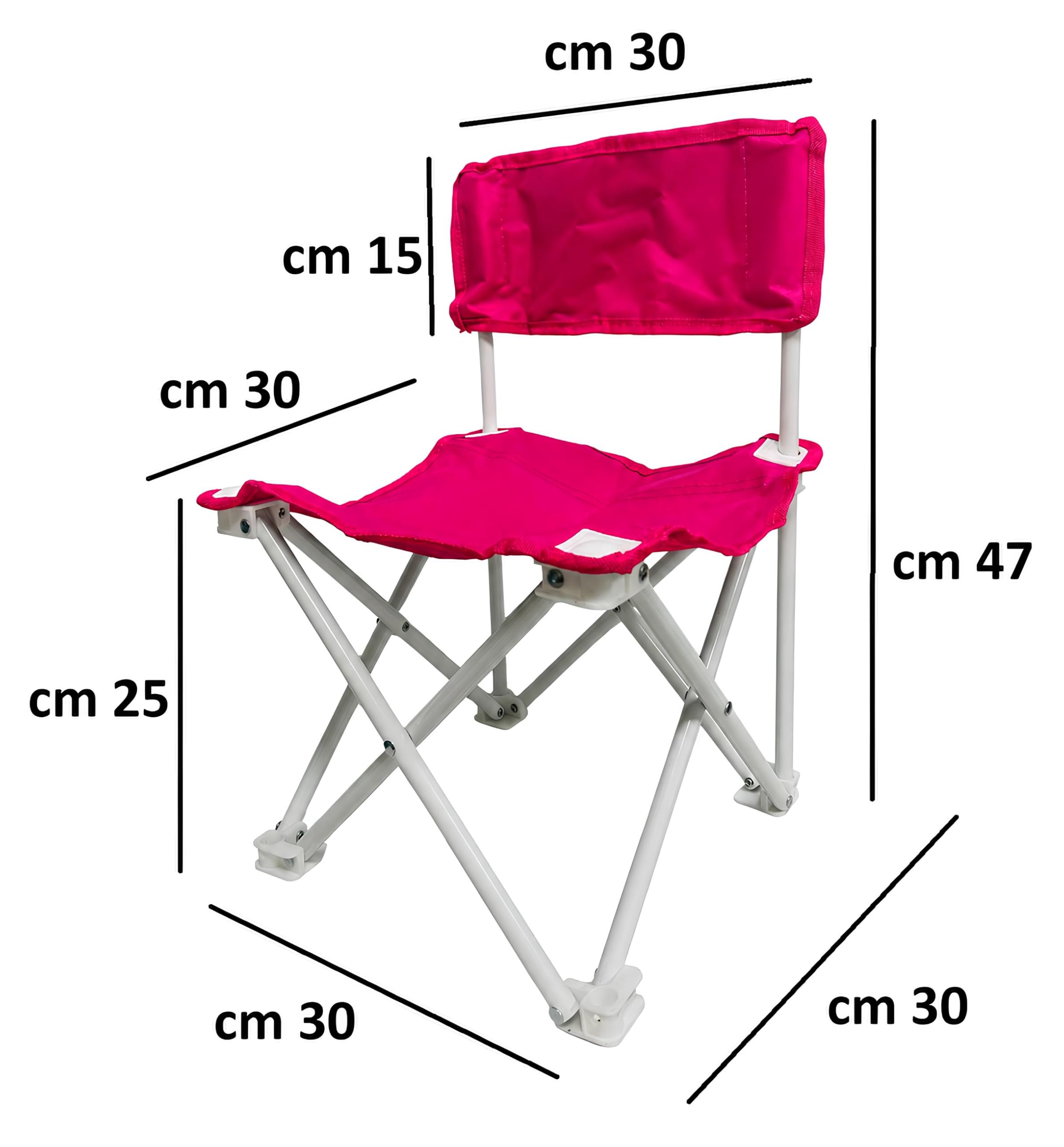 Sedia per Bambini Poltrona Bambini Sediolina Sedia in Metallo Qualità Top Seggiolina Bimbi Pieghevole Trasportabile con Sacca da Trasporto Sediolina Sedia Bambini Poltroncina (ROSA)
