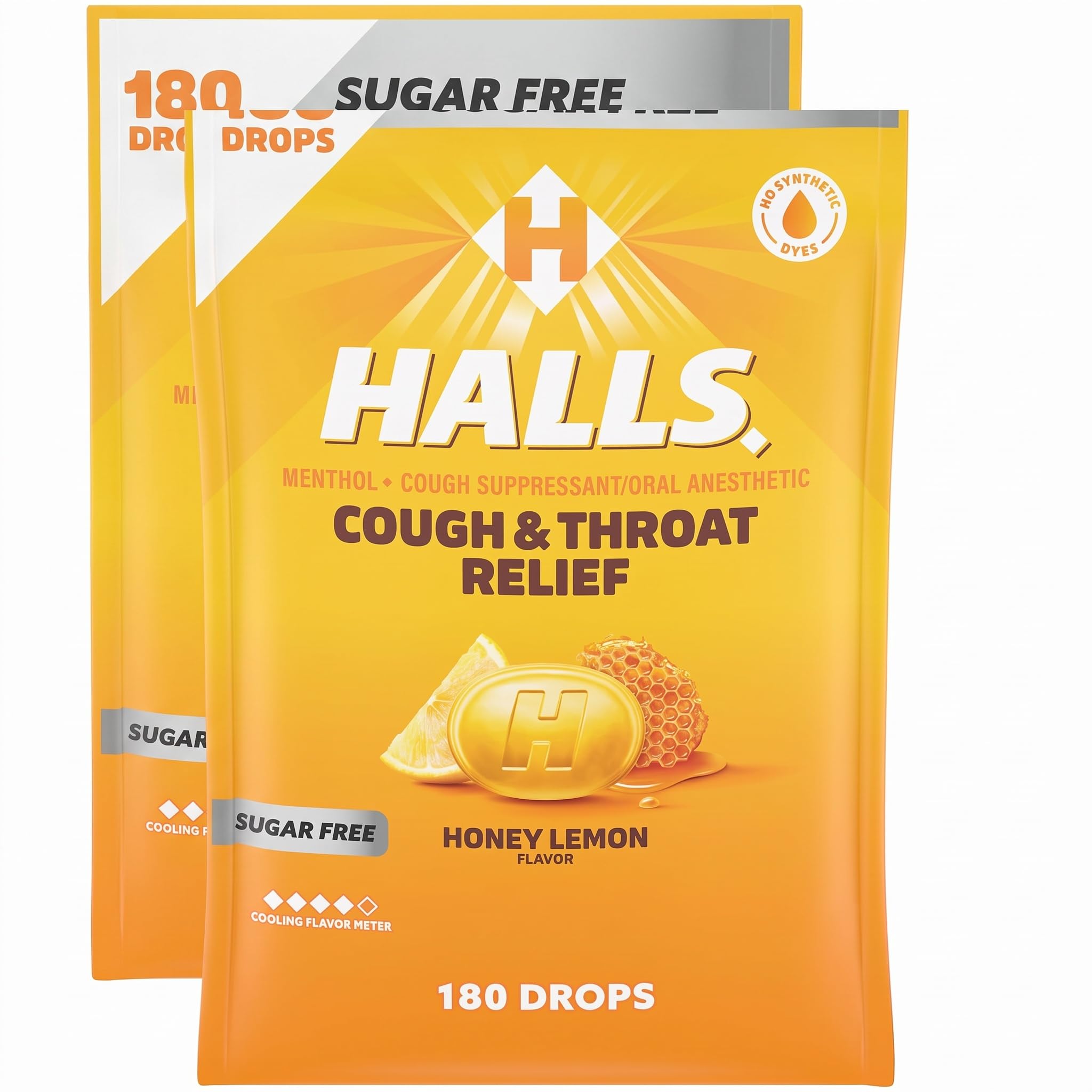 HALLS Cough & Throat Relief Honey Lemon Sugar Free Cough Drops, 180 ct — Amazon image 15