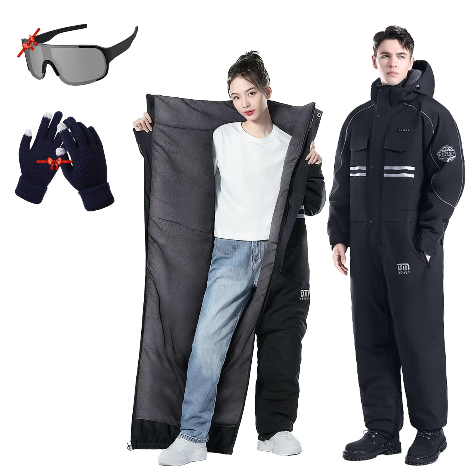 Winter Outdoor Riding Insulated Full-Body Suit, Overoles Para El Frío Para Hombre, Unisex Waterproof & Windproof Snow Suit