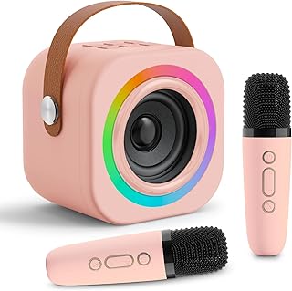 Mini Karaoke Machine for Kids with 2 Wireless Mics,TOP Singing Toys Birthday Gifts Ideas for Girls Ages 3,4,5,6,7,8,9,10,11,12+ Years Old,Great Gift Ages Girls,Boys Trend Party