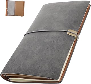 WOFASHPURET Caderno De Travrlrr Diário Sketchbook Diário Notebook Planejador Diário Mensagem Bloco De Notas Forrado De Couro Pu Caderno De Notas Sketchbook Viagem Escrita Bloco De Notas