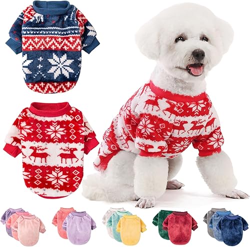 Miniatura 86 de FabriCastle Suéter para perro, paquete de 3 prendas para perros y gatos, chaquetas ultrasuaves y cálidas para mascotas XXS XS para perros pequeños