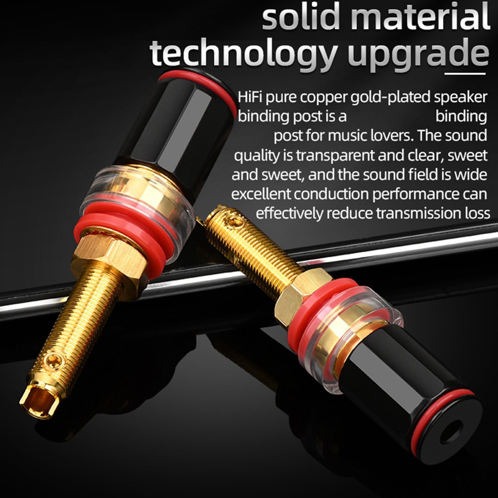 20 PièCes Borne de Liaison de Haut-Parleur Hifi Connecteur D'Amplificateur Plaqué Or en Cuivre Pur pour Prise Banane