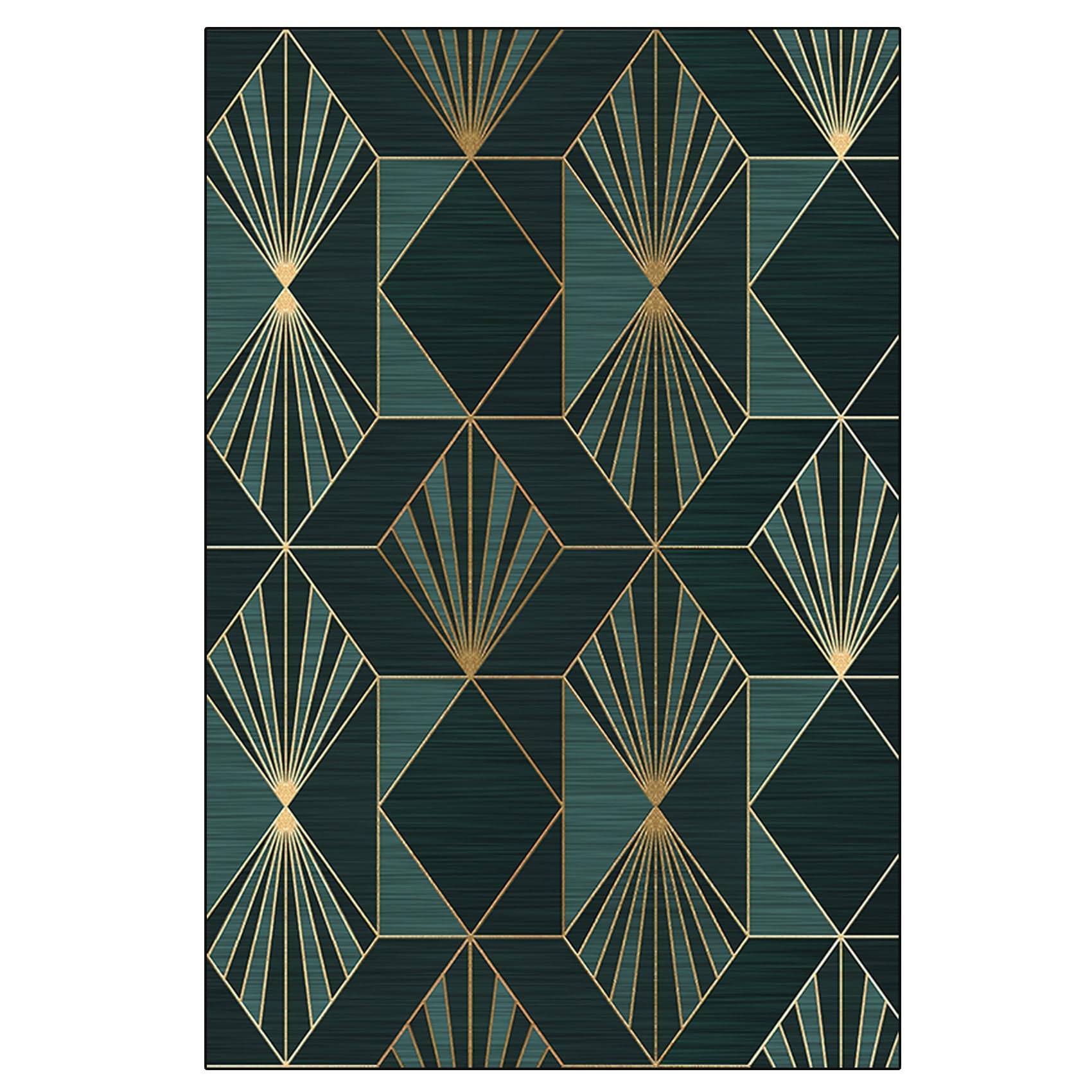 Tappeto Passatoia 90 x 390 cm Antiscivolo e Lavabile Tappeto Cucina Ingresso con Fondo Antiscivolo per corridoio cucina, Verde