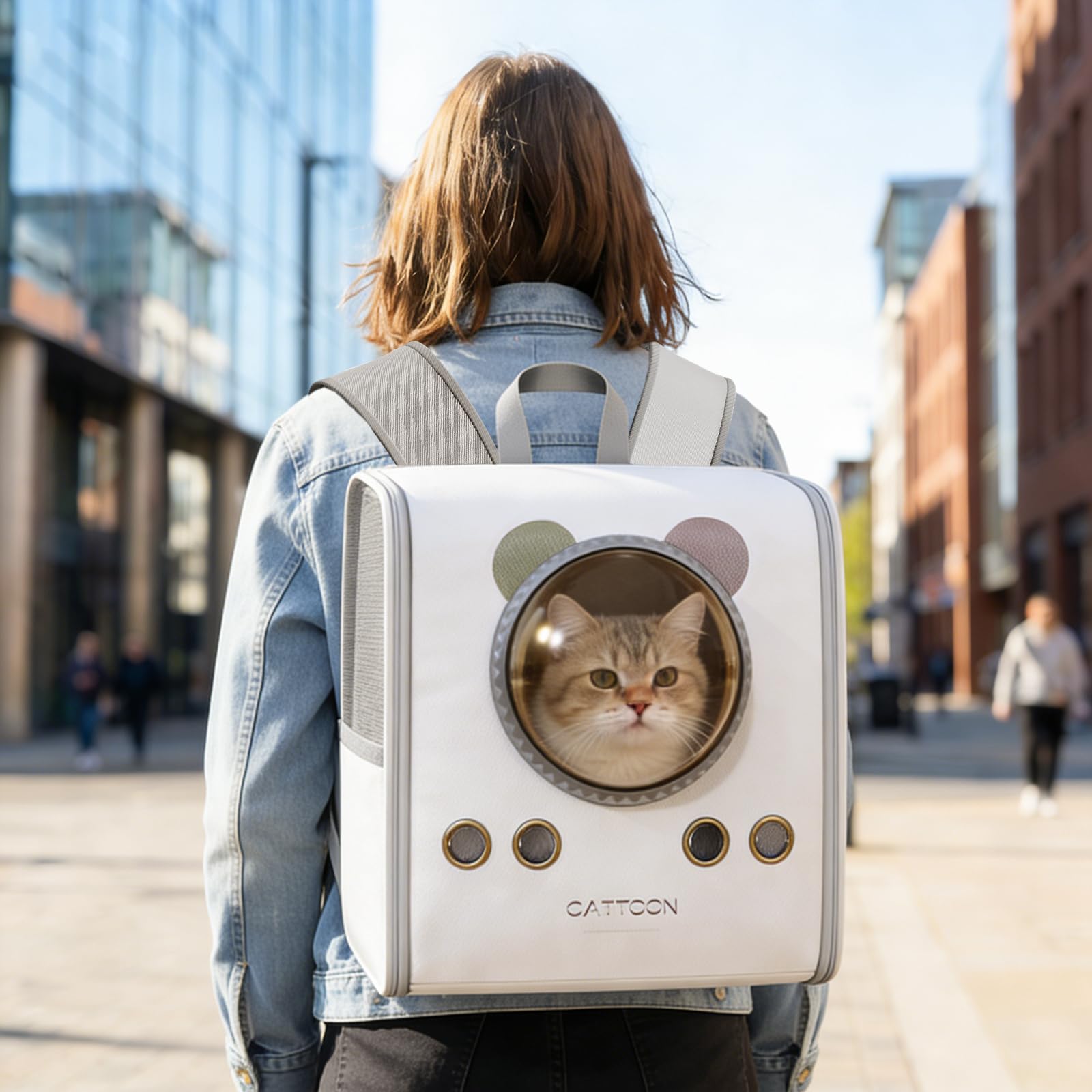 Galatée Zaino Per Animali Domestici, Borsa Per Gatti Traspirante Per Viaggi, Escursioni, Campeggio All'Aperto, Zaino Per Cani Facile Da Pulire, Approvato Dalla Compagnia Aerea(S)