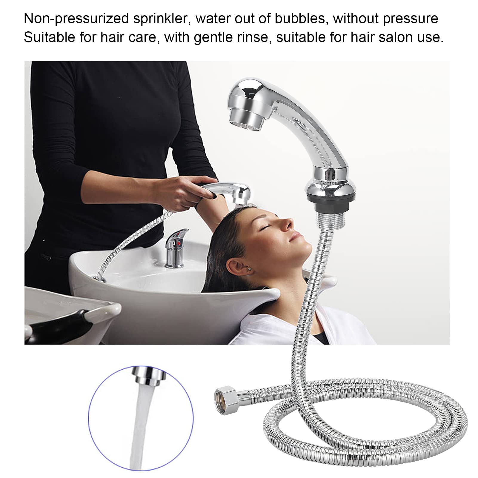 Soffione Doccia Palmare, Rubinetto per Lavabo Soffione Doccia Ugello per Tubo Flessibile per Shampoo da Salone Ciotola da Letto per Lavare I Capelli
