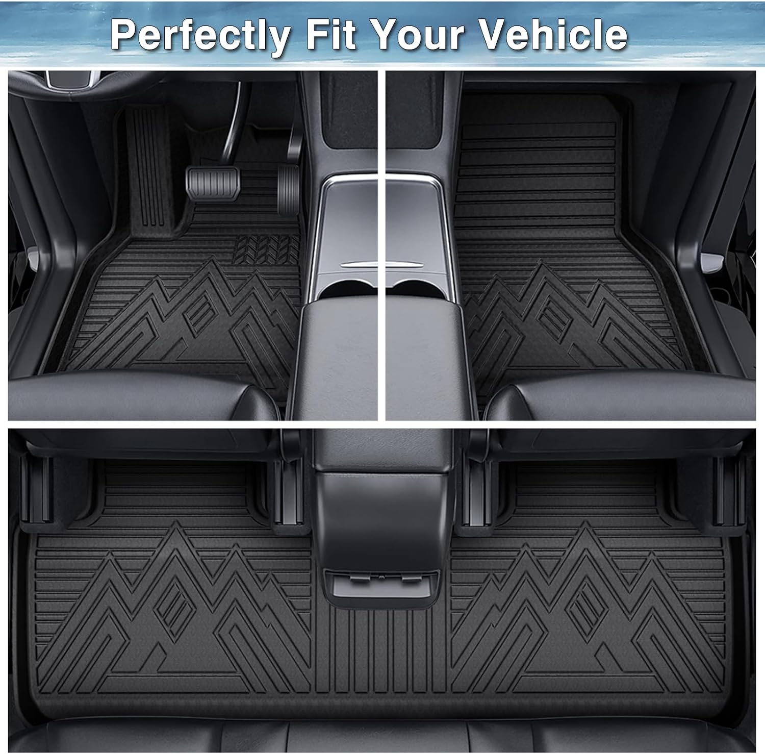 Mixsuper Wrangler Floor mats-Floor mat for 2018-2026 Jeep Wrangler JL Unlimited 4-Door (No 2-Door, JK or 4XE),All Weather TPE Floor Liners Protection for Wrangler Accessories,2 Row Anti-Slip Car Mats