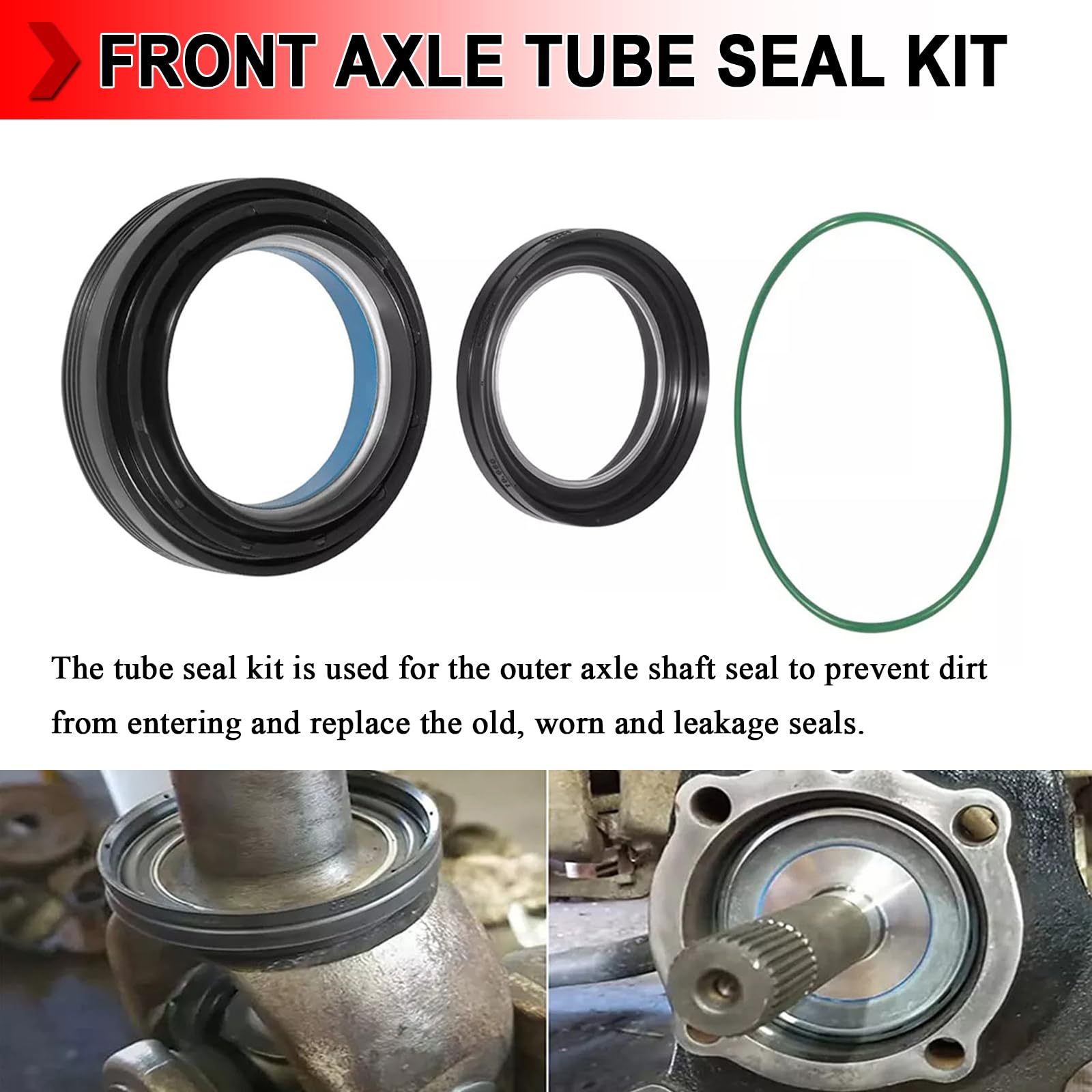 Front Axle Tube Seal Kit Fits for 1998-2004 Ford F250 F350 F450