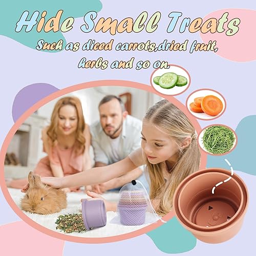 Miniatura 3 de SKYWHALE 8 tazas apilables para conejos, juguetes apilables de conejo, de plástico natural de caña de azúcar para anidar mascotas, chinchilla,