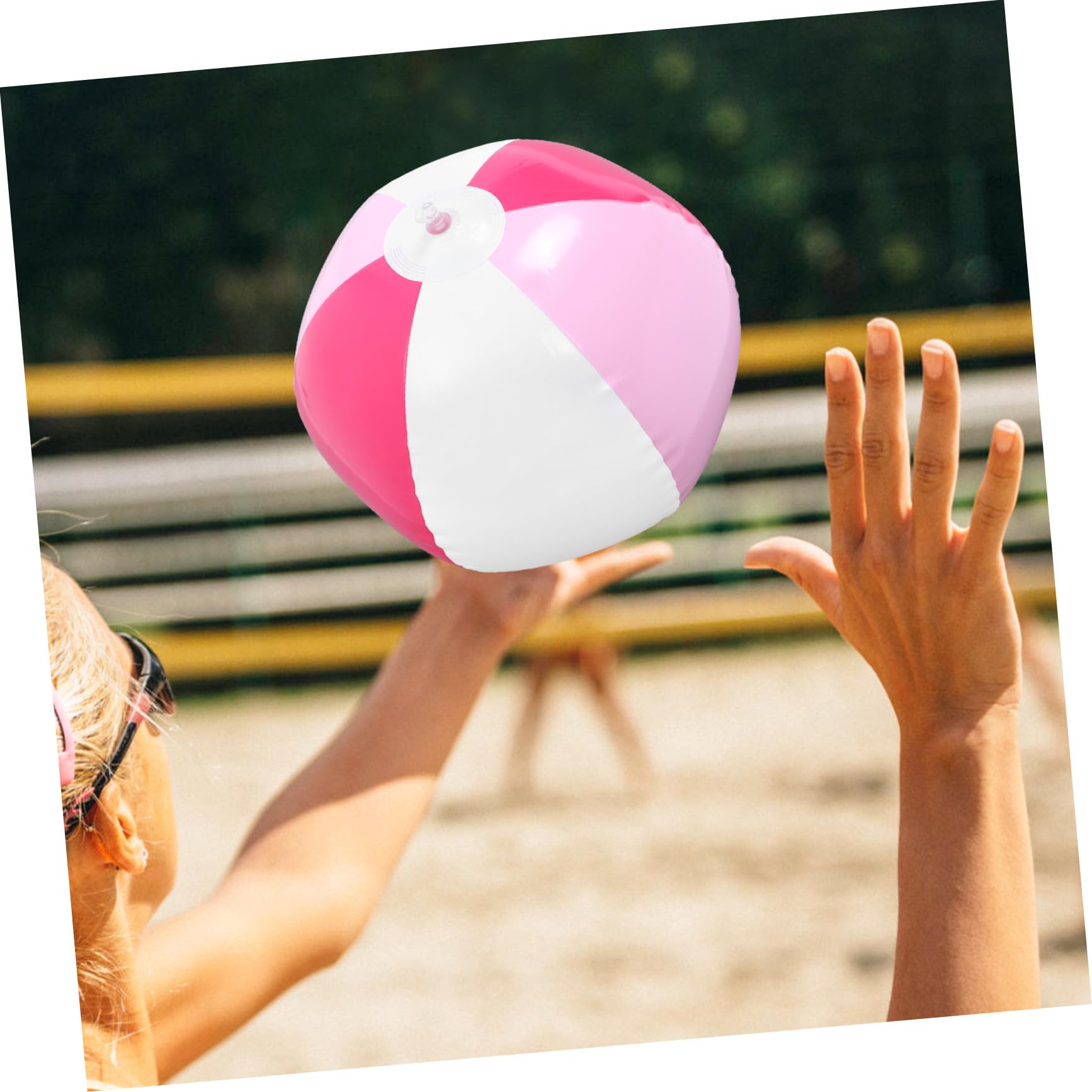 5 Palla da Spiaggia Gonfiabile in PVC Pallone Estivo Spesso e Resistente per Giochi Allaperto per Piscina Spiaggia e Feste Estive