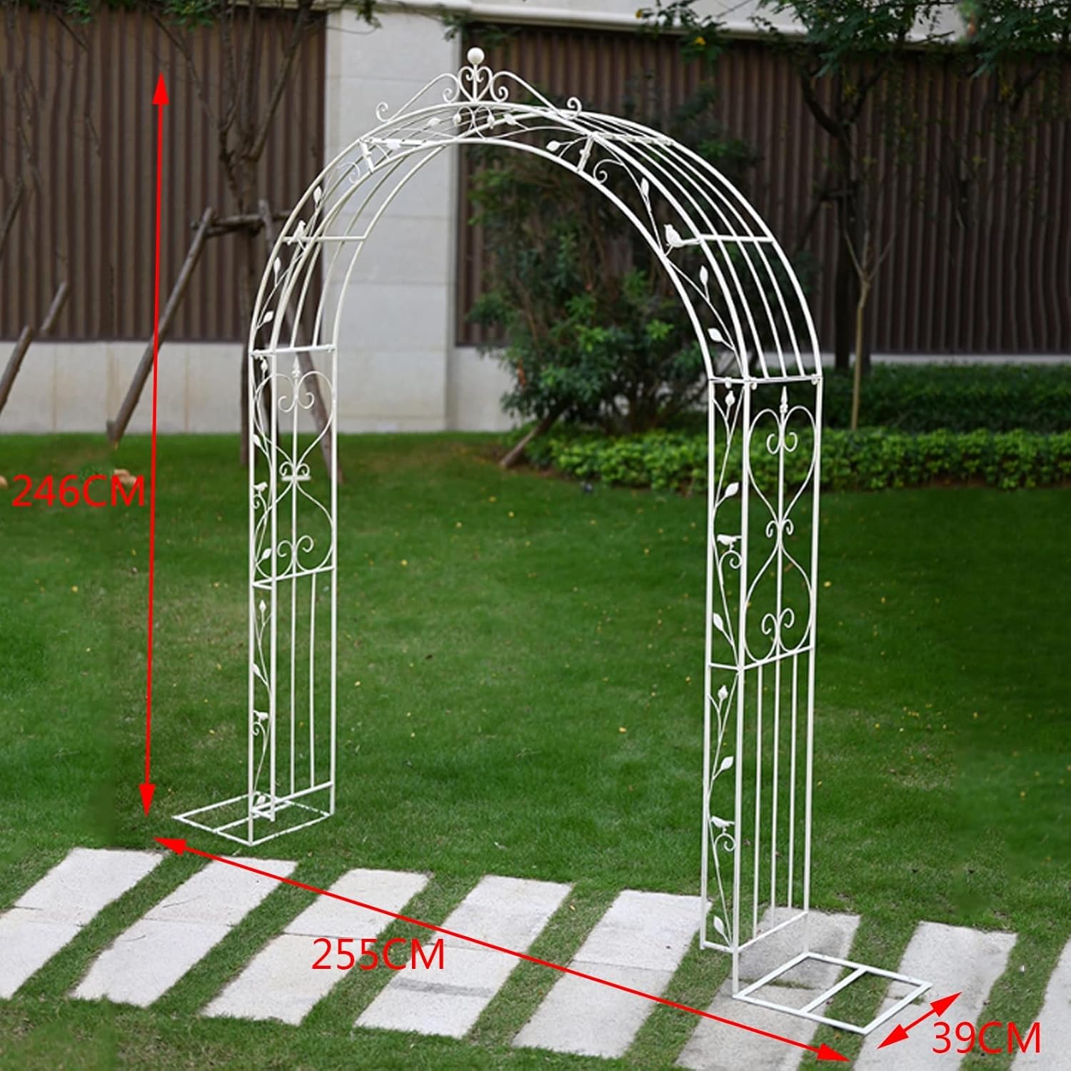 Elegant French Garden Archway, Classic Arbor for Pathways & Entrances, Decorative Trellis for Roses & Vines, Outdoor Patio Support - Green Color
