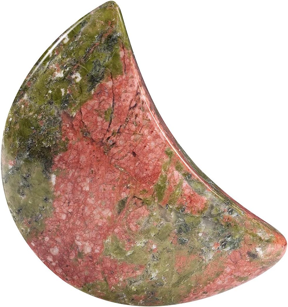 Nupuyai 6Pcs Crescent Moon Healing Crystal Stones for DIY Jewelry Making/Home Office Decoration, Pocket Palm Stones for Massage/Relaxation/Anxiety Relief, Blue Sand Stone