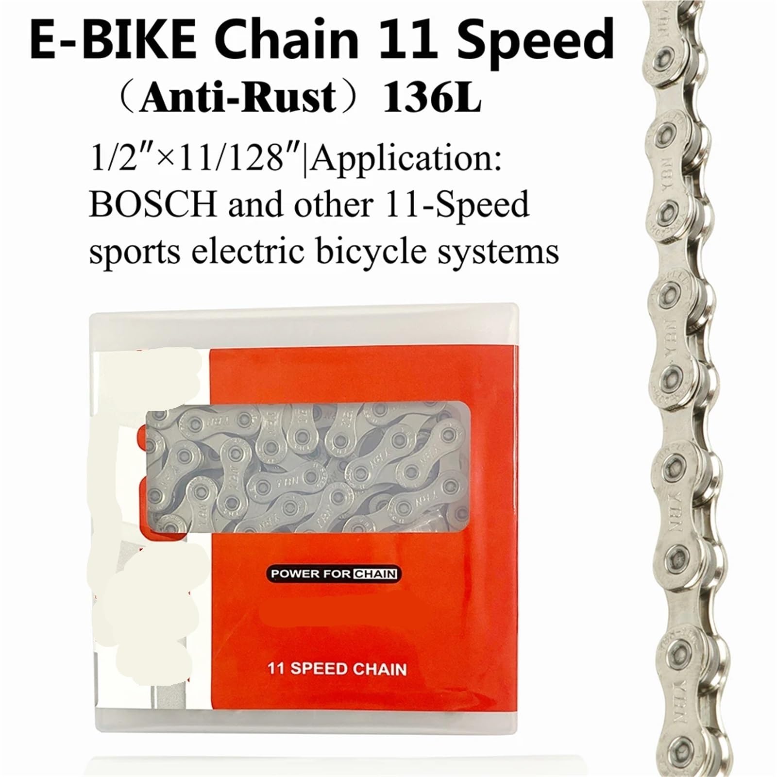 cadena de bicicleta Cadena de bicicleta 8, 9, 10, 11 y 12 velocidades, 136 eslabones, antioxidante, original para reparación de bicicletas(11 Speed)