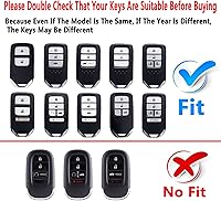 Vista 2 de Funda para llavero ShuDay Compatible con Honda Accord Civic Cr-V Hr-V Fit Odyssey Jed Crosstour Crider Accesorios (Negro)