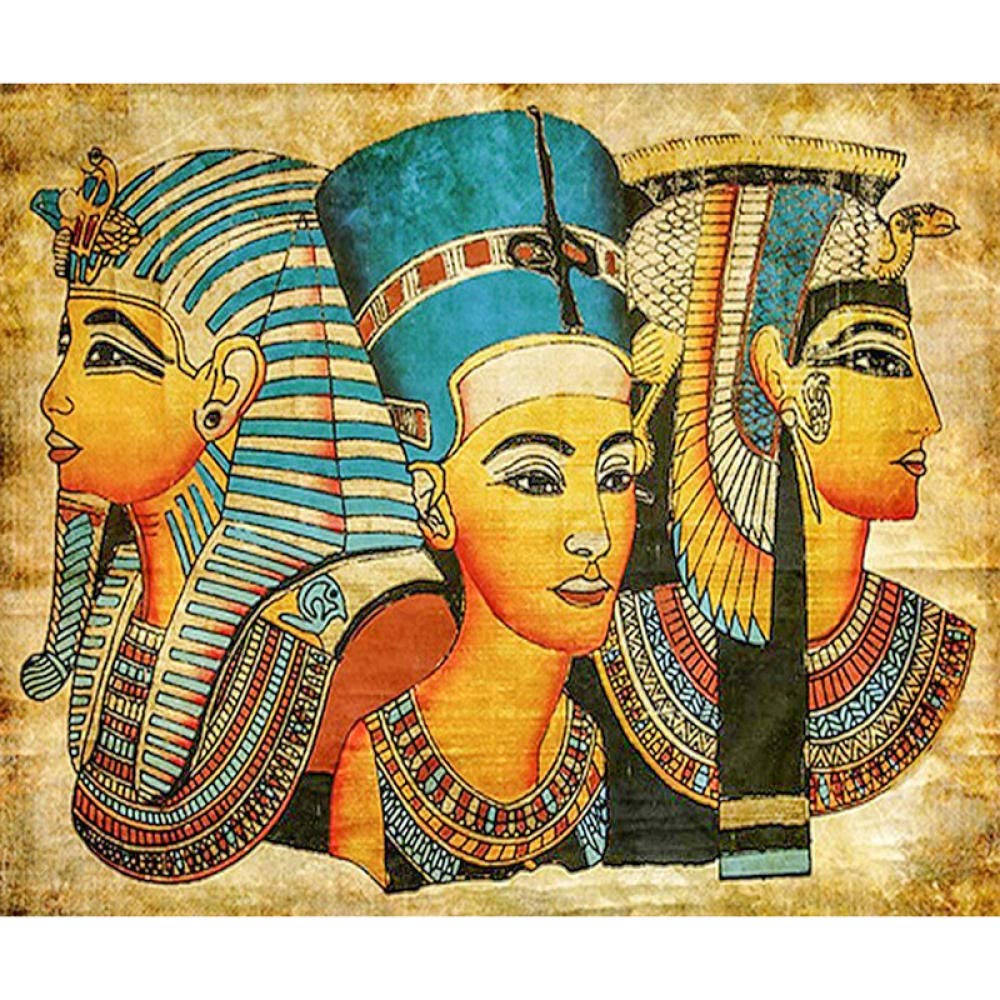 FDDPT Diamond Painting by Number Egyptian Pharaoh DIY 5D Full Drill Rhinestone Embroidery Adults Children Beginners Gift Arts Craft for Home Wall Decoration 40x50cm