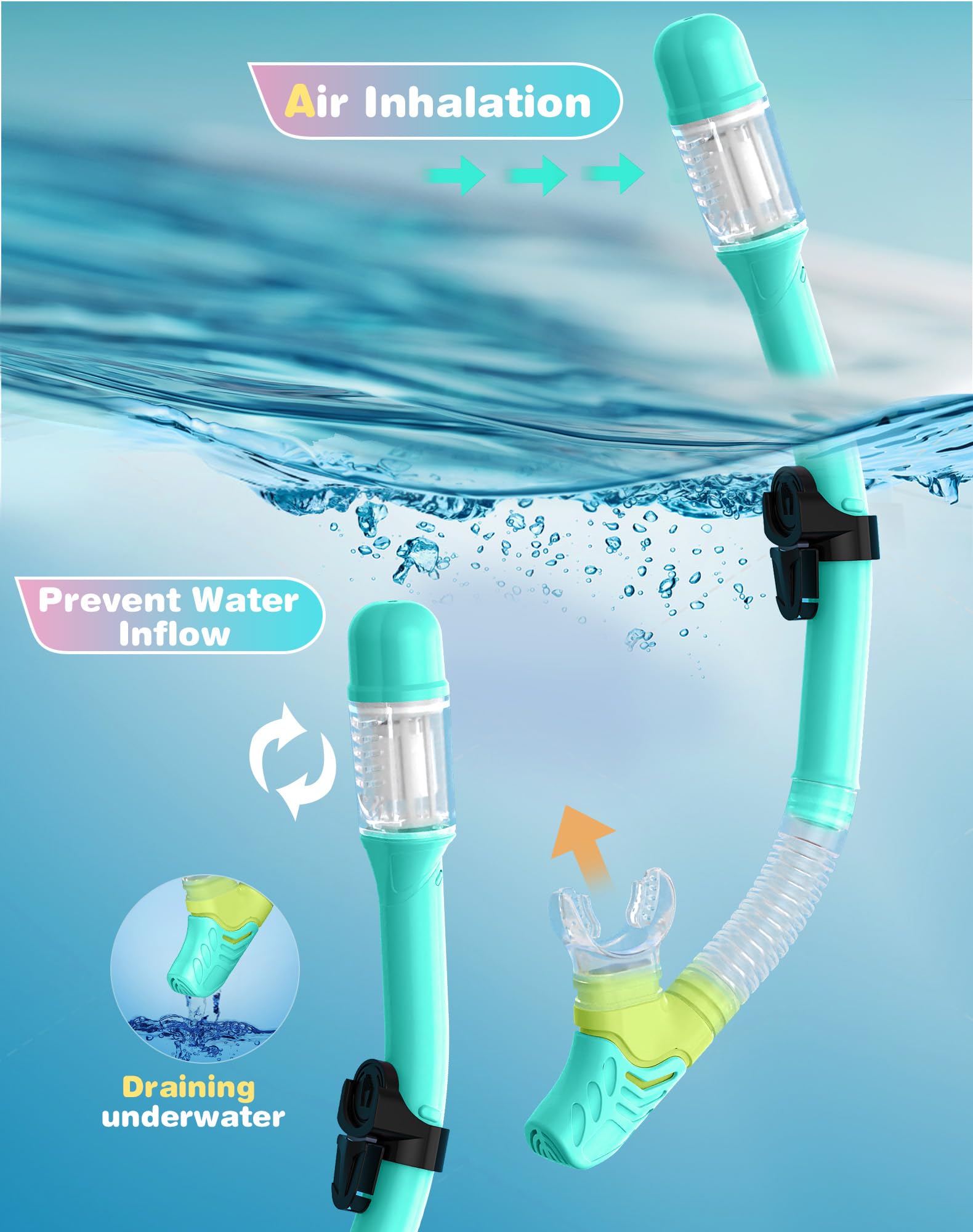 2025 Cute Kitten Kids Snorkel Set,Pastel Colors, Anti-Fog Tempered Glass Snorkeling Gear for Kids Age 6 and up – Ideal for Birthdays or Graduation Celebrations!