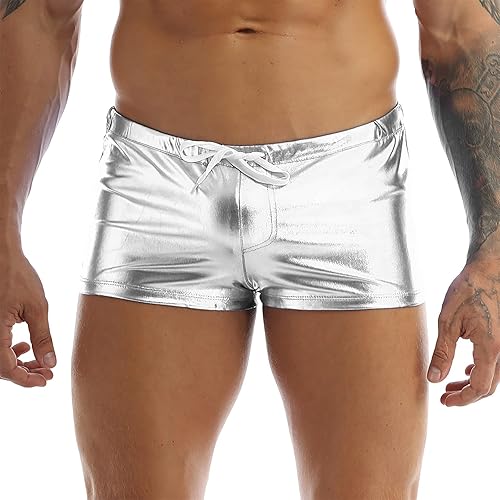 Vista 2 de iiniim Ropa interior metálica líquida para hombre, calzoncillos tipo bóxer brillantes para hombre, ropa de playa