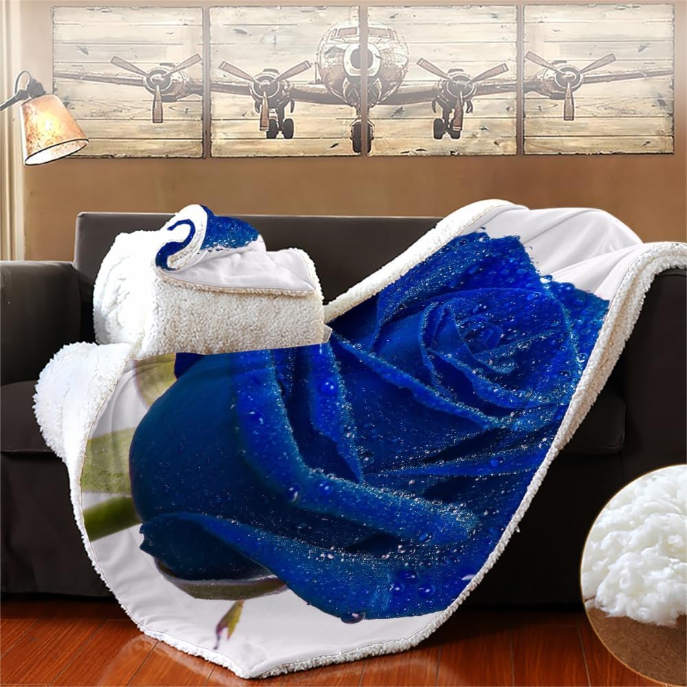 Couverture polaire rose bleue pour cocooning sur canapé et lit 150x180 cm