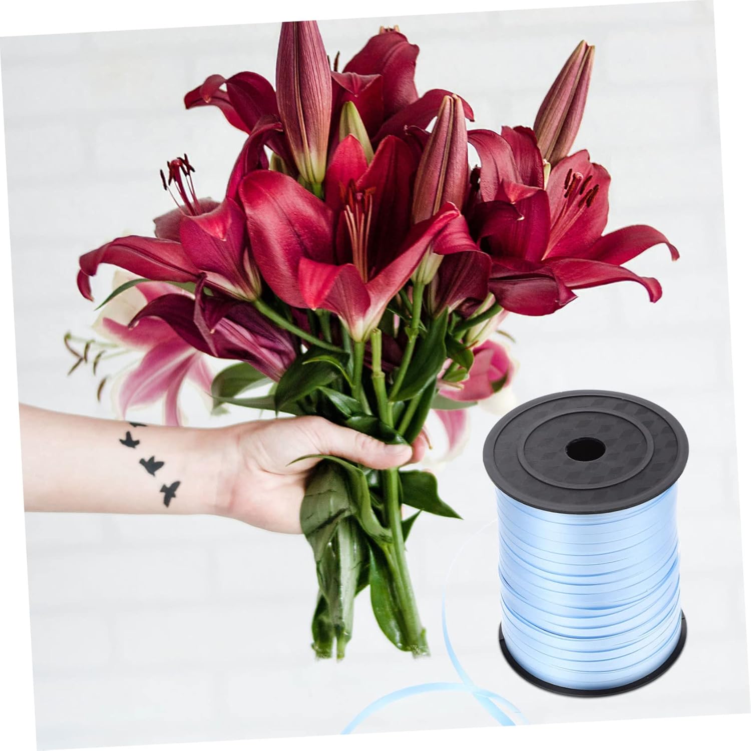 Hemoton 6rolls Unique Design Balloon String Decorative Curling Ribbon Pack Supplies Wide Ribbon Bows for Wrapping