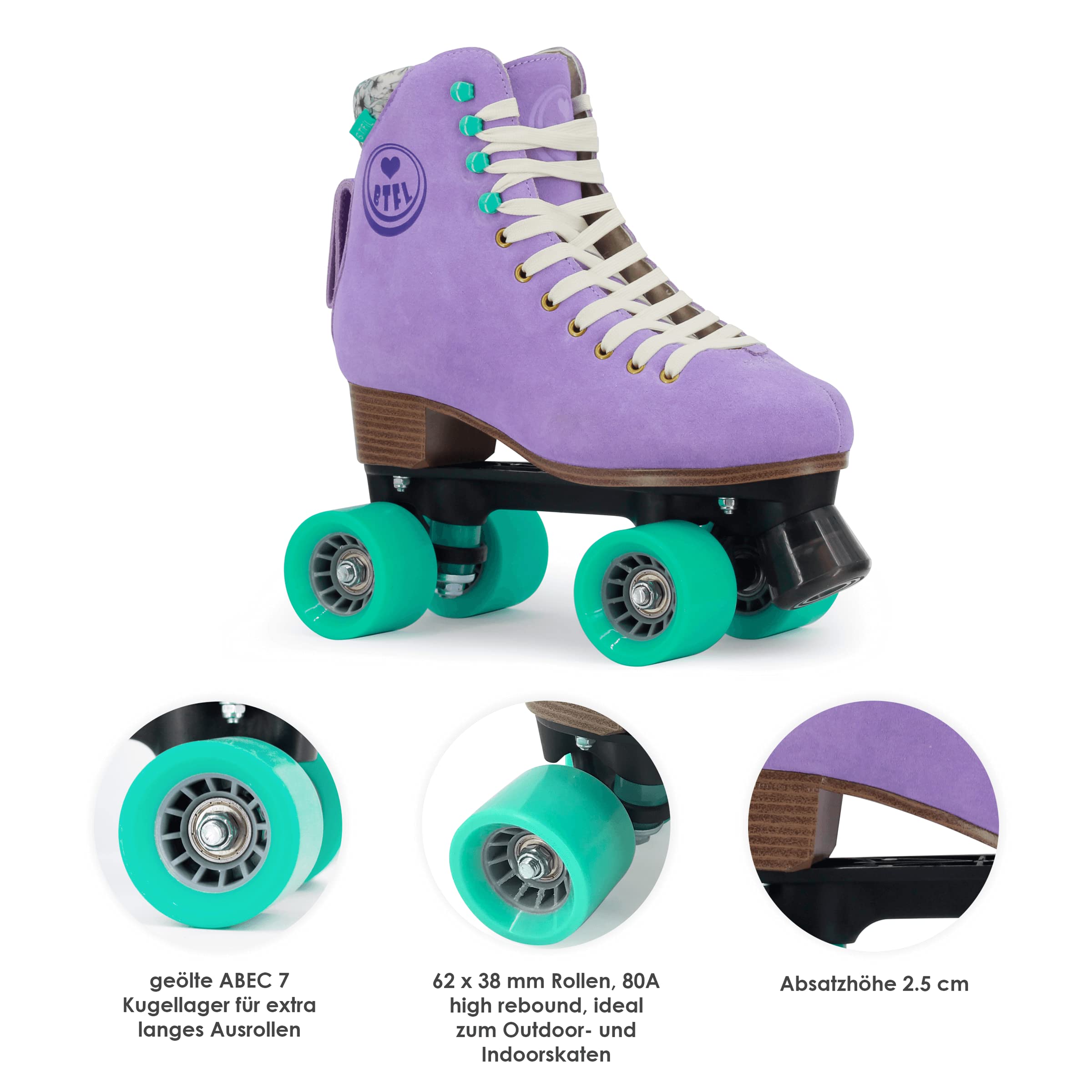 BTFL Rollschuhe Classics Harper Terry und Mela | Rollerskates Disco Roller, Classic Roller, Rollschuhe für Kinder, Jugendliche und Erwachsene