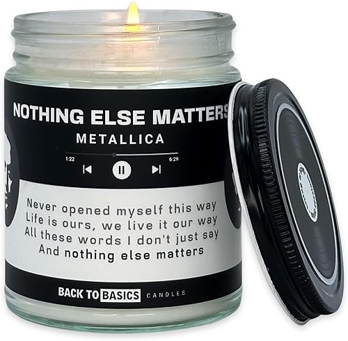 Nothing Else Matters - Vela perfumada de cera de coco de soja vegana de 9 onzas con caja de regalo  Fragancia de bálsamo de abeto  +50 horas de