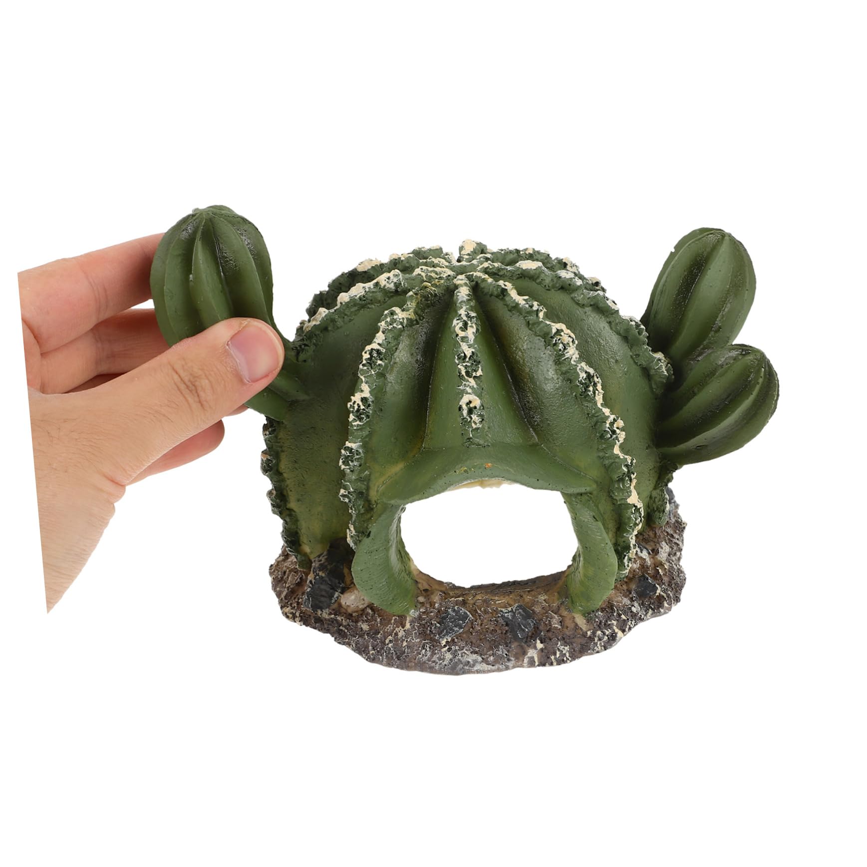 Happyyami 2pezzi Cactus Shaped Lizard Hideout Resina Per Rettili Decorazione Habitat Acquario Rifugio Per Lucertole e Tartarughe Design Realistico e Sicuro e Leggero