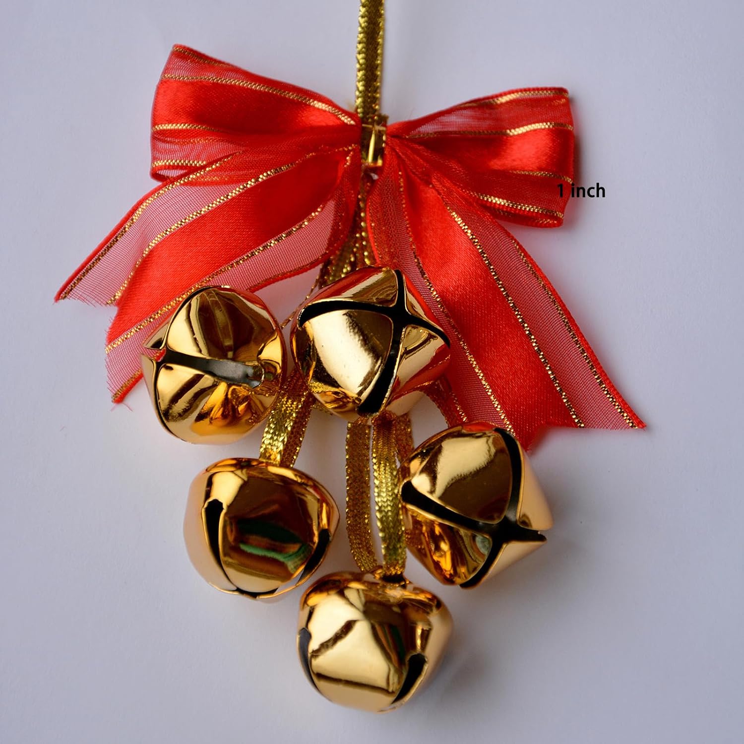 Luyoaozy 120Pcs 1 Inch Christmas Jingle Bells for Crafts Bell Bulk for Christmas Home and Pet Decorations Xmas Decor Party Favors Supplies