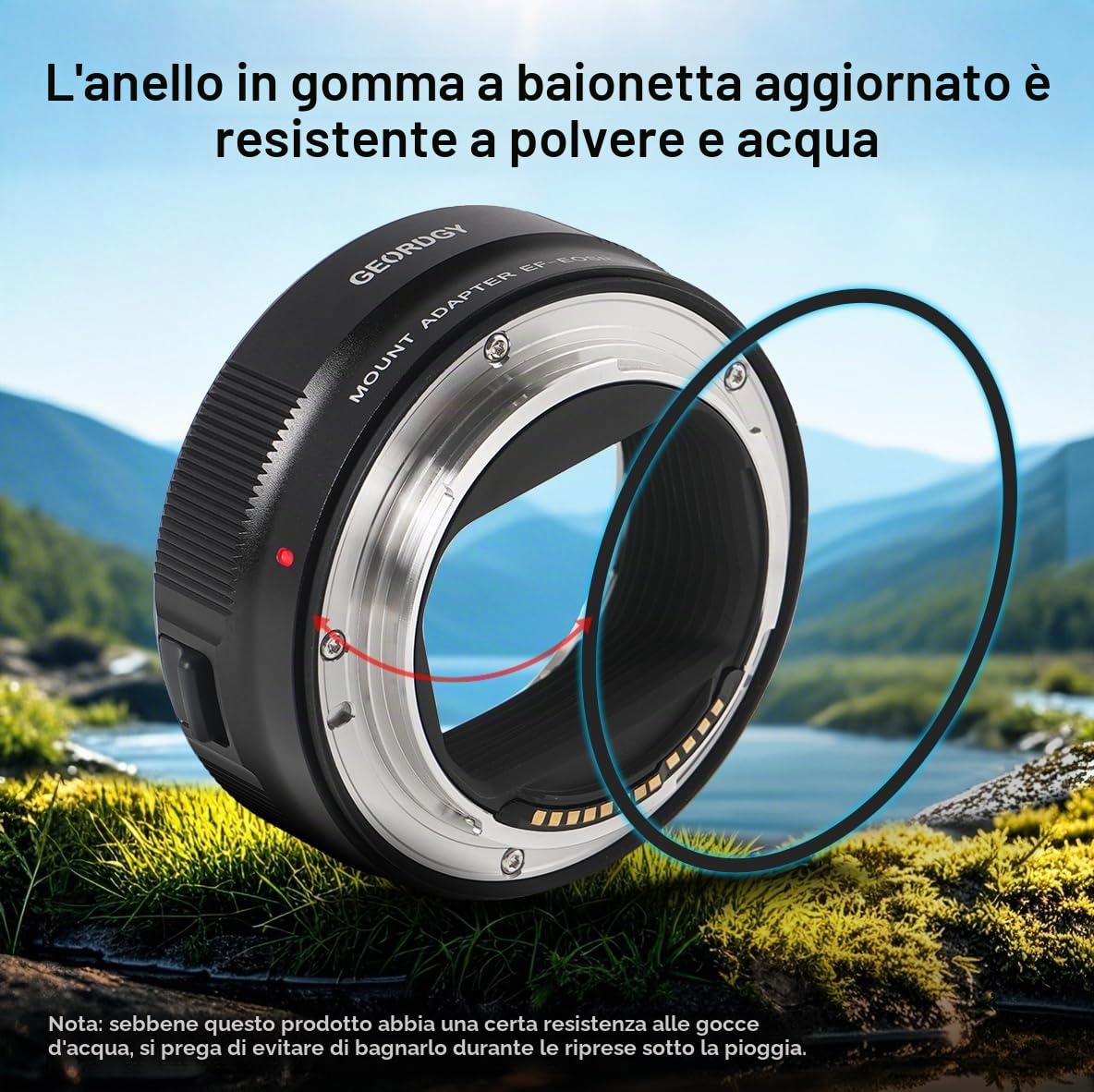 Adattatore per obiettivo, adattatore AF per obiettivi Canon serie EF/EF-S su fotocamere Canon EOS-R, tra cui EOS RP R3 R5 R6 R6 R6MarkII R7 R8 R10 R50 R100, Fast AF, apertura regolabile