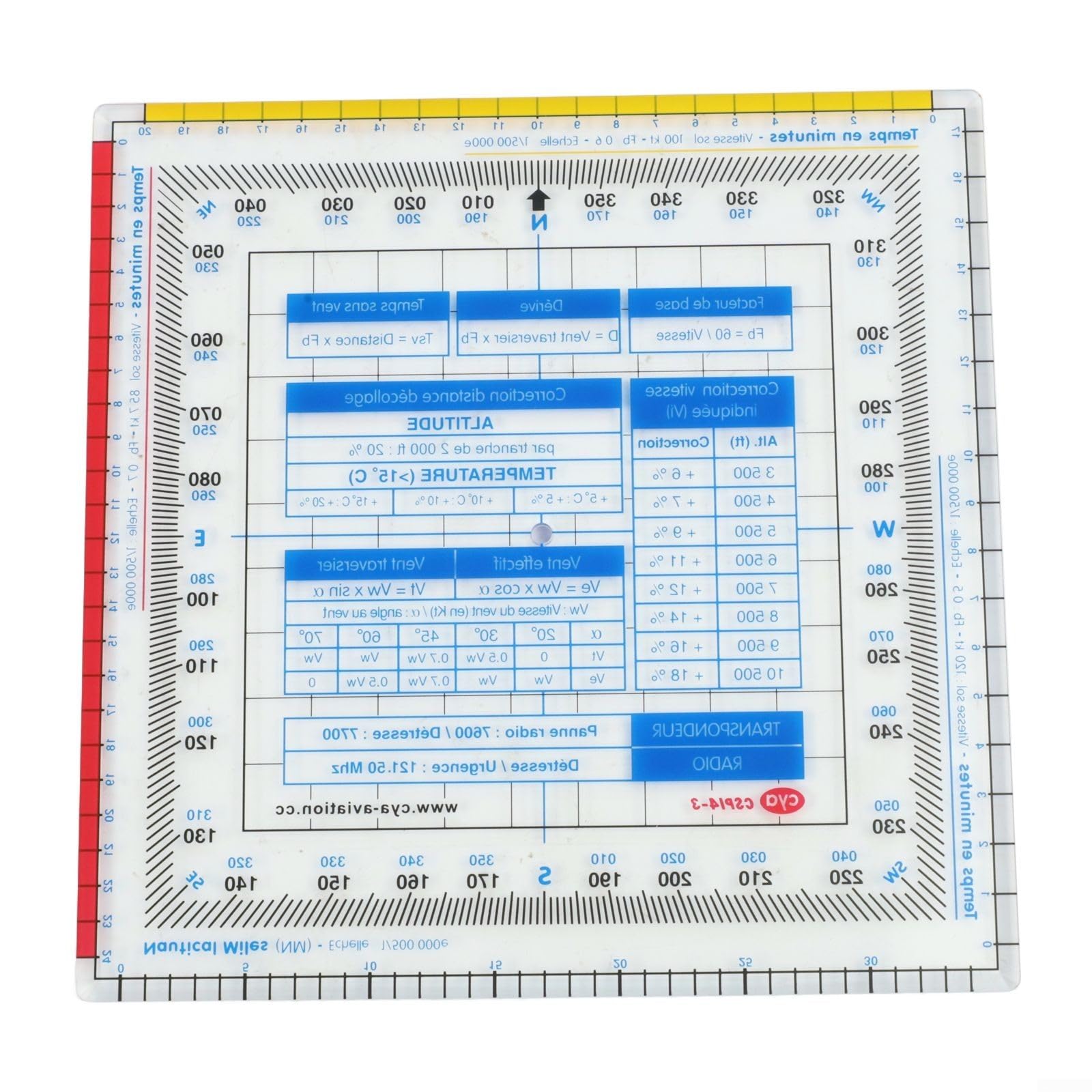 Règle de navigation aéronautique multifonction rapporteur de carte outil de dessin de vol échelle directionnelle en plastique pour étudiants charpentiers étude vectorielle taille épaisseur
