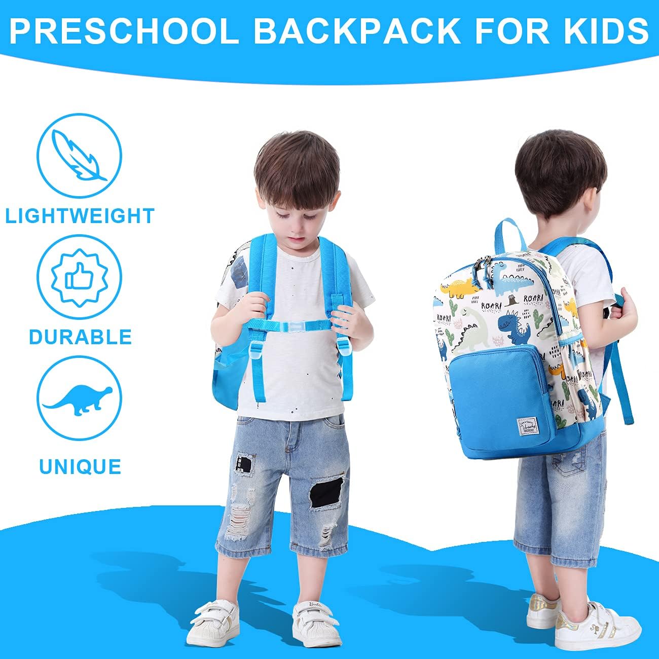 VASCHY Kids backpacks, Cute Lightweight Water Resistant Preschool Backpack for Boys and Girls Chest Strap | Cute, Lightweight, Water Resistant, Chest Strap - Image 6