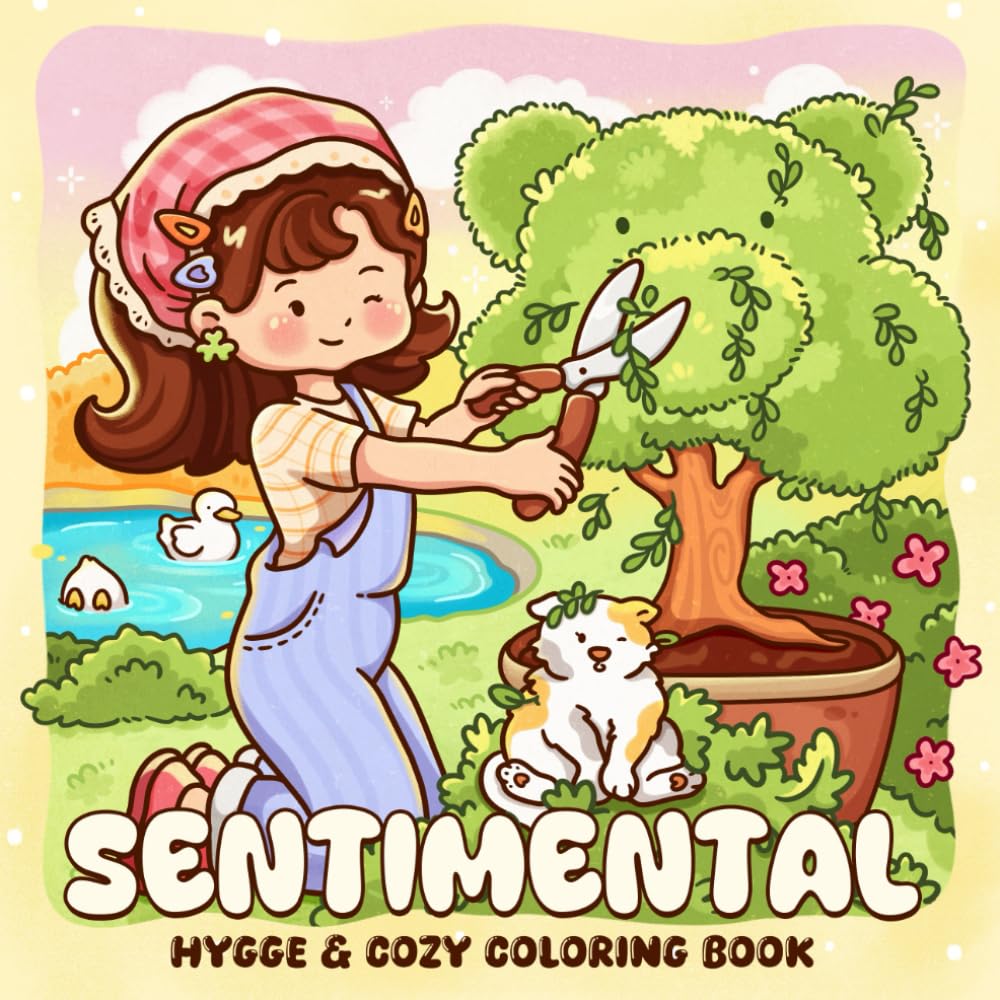 Sentimental: A Nostalgic Coloring Book for Adults and Teens Featuring Retro Girl and Cozy Vintage Scenes for Relaxation and Mindfulness