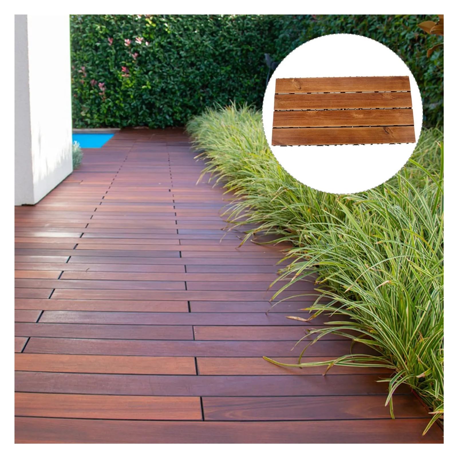 Baldosa Madera Carbonizada Multiusos Exterior
