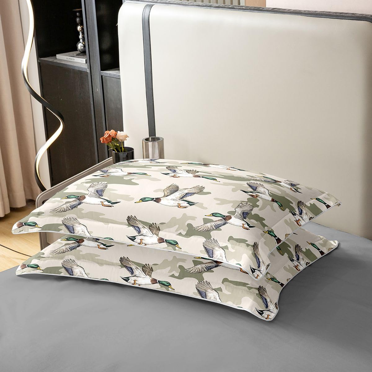 Homewish Kaczka krzyżówka kamuflaż pojedyncze zestawy pościeli dzika kaczka moro bawełna poszewka na kołdrę armia styl wojskowy poszewka na kołdrę dzika przyroda polowanie łóżko zestaw
