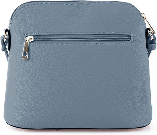 Miniatura 2 de SG SUGU - Bandolera liviana estilo domo mediana, bandolera cruzada estilo cúpula con borlas, bolsillo con cremallera y correa ajustable