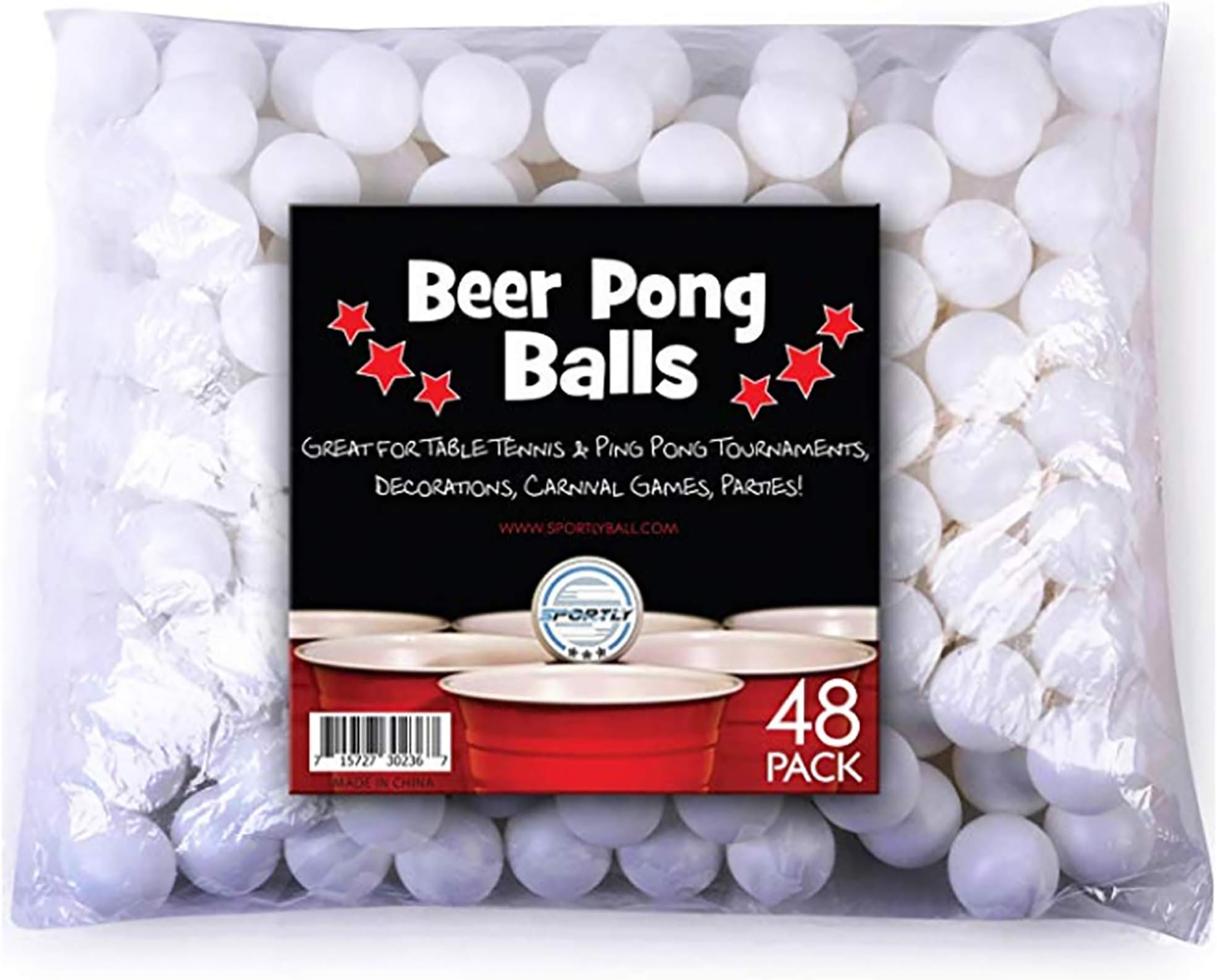 Assortmart Beer Ping Pong Balls Washable Drinking White, one size fits most, Multicolor